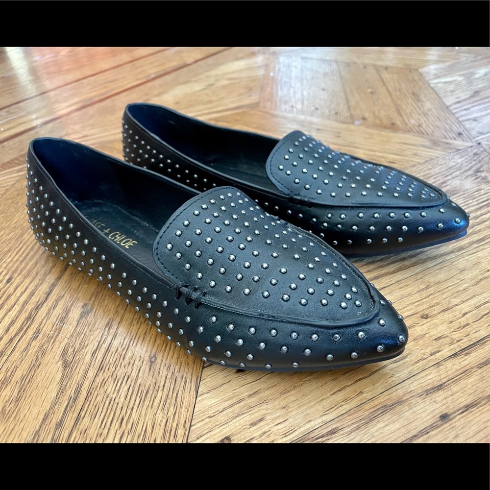 Chase + Chloe black studded flats 6.5